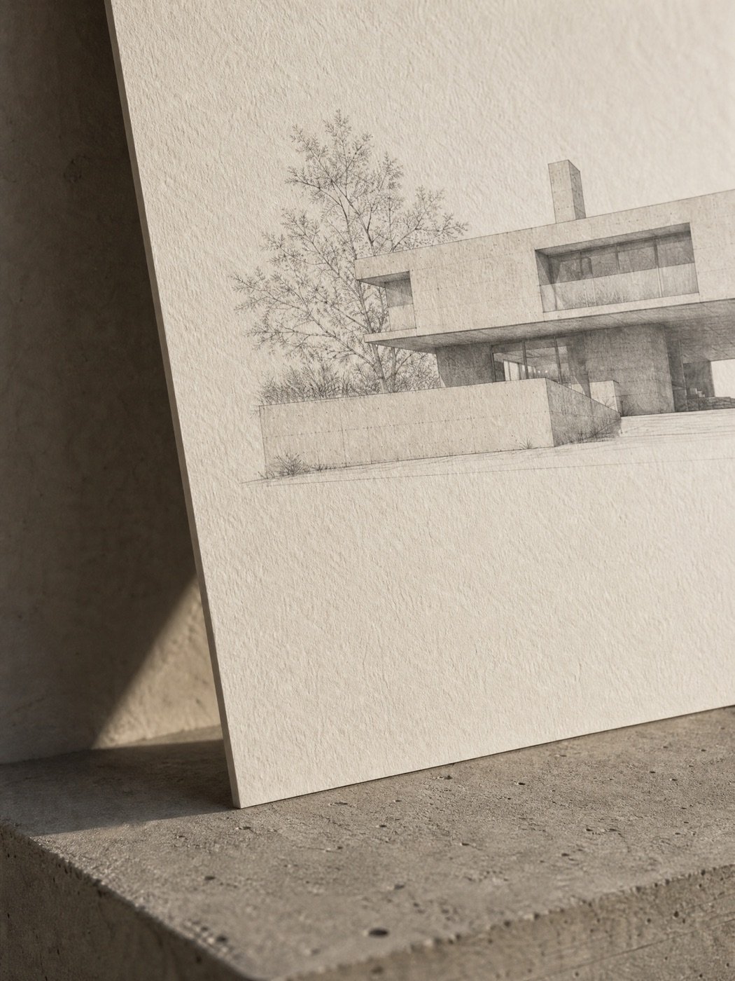 Cantilever House Elevation Print — Detail