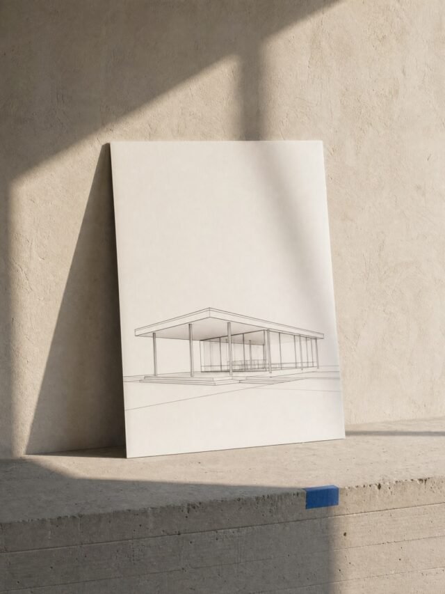 Glass Pavilion Line Drawing